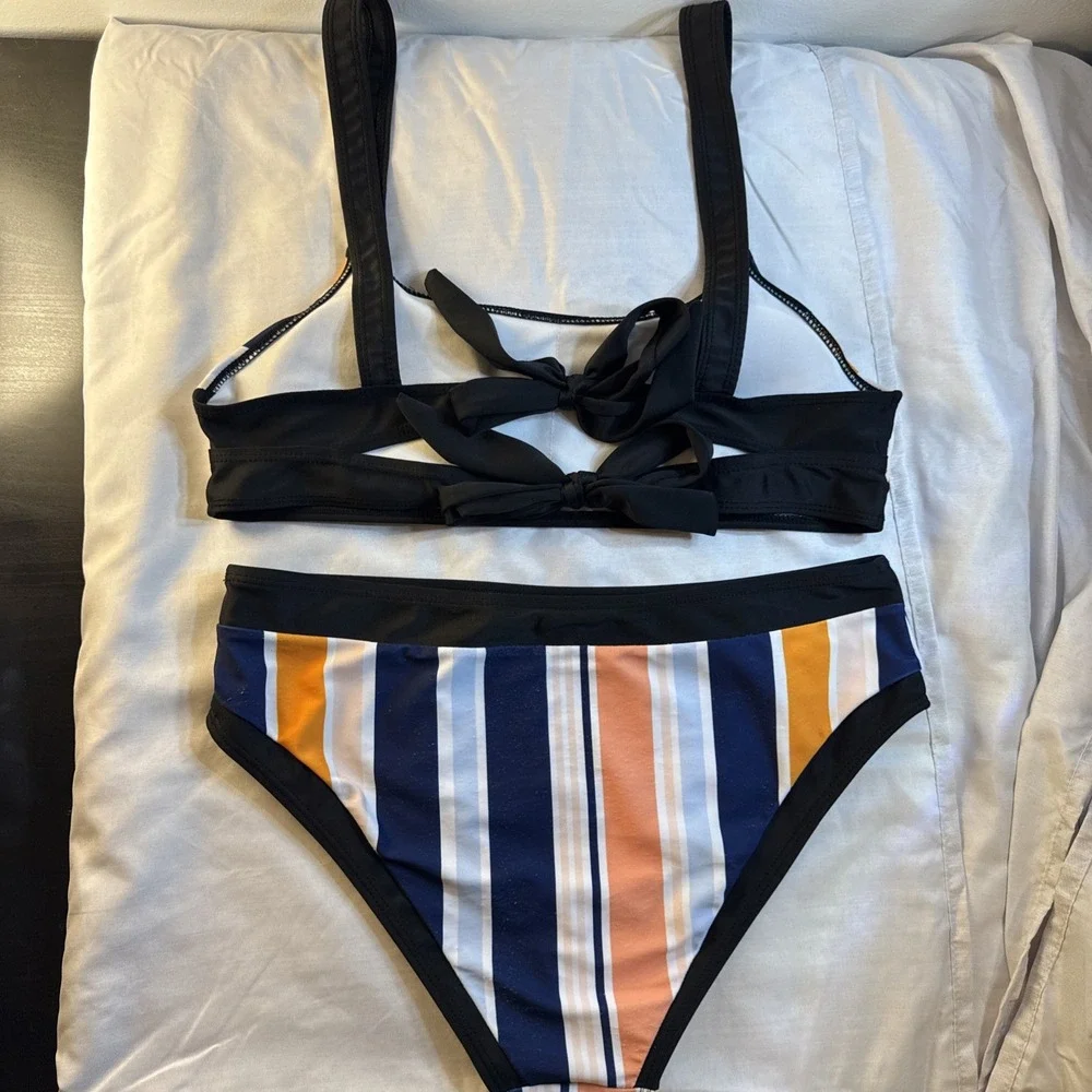 ROMWE striped bikini